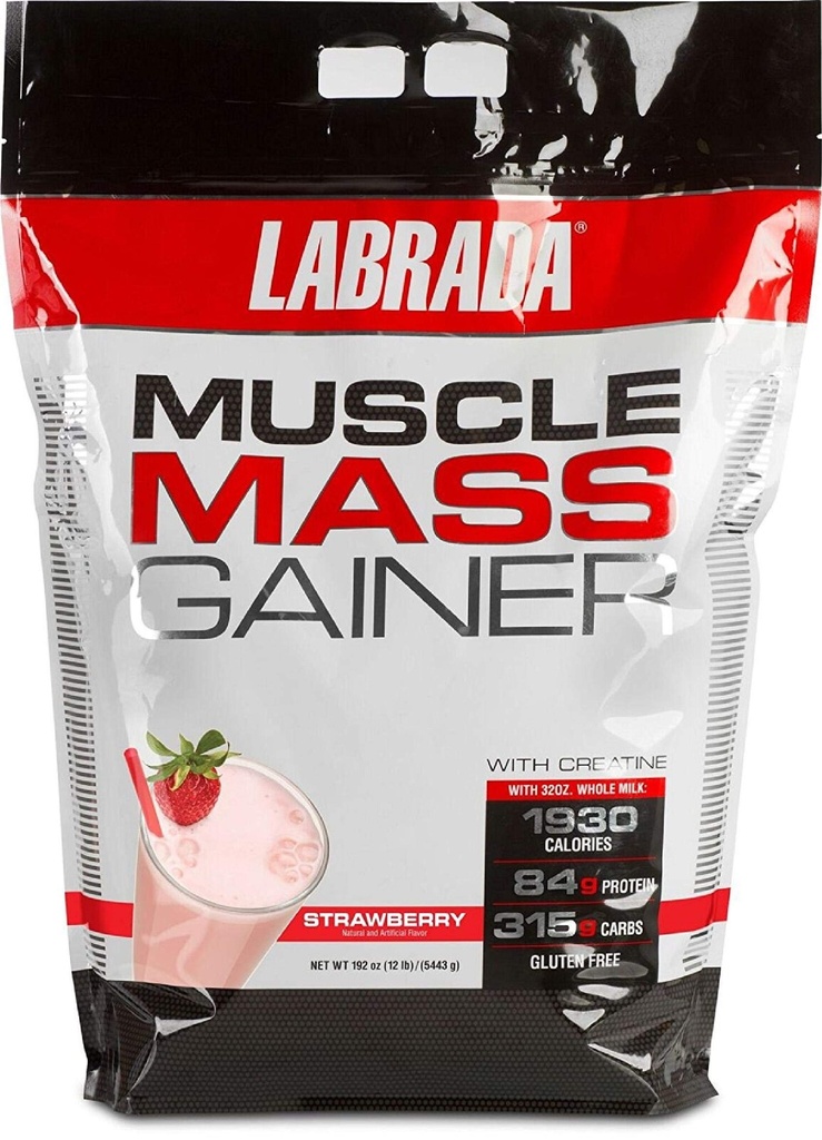 Labrada Nutrition Muscle Mass Gainer, Fraise, 12 livres