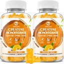 Kreatin Monohydrat-Gummien für Männer und Frauen, Chewables Creatine Monohydrate für Muskelkraft, Muskelaufbau, Energie Boost, Zuckerfrei, Vegan, Mango Flavor-120 Count