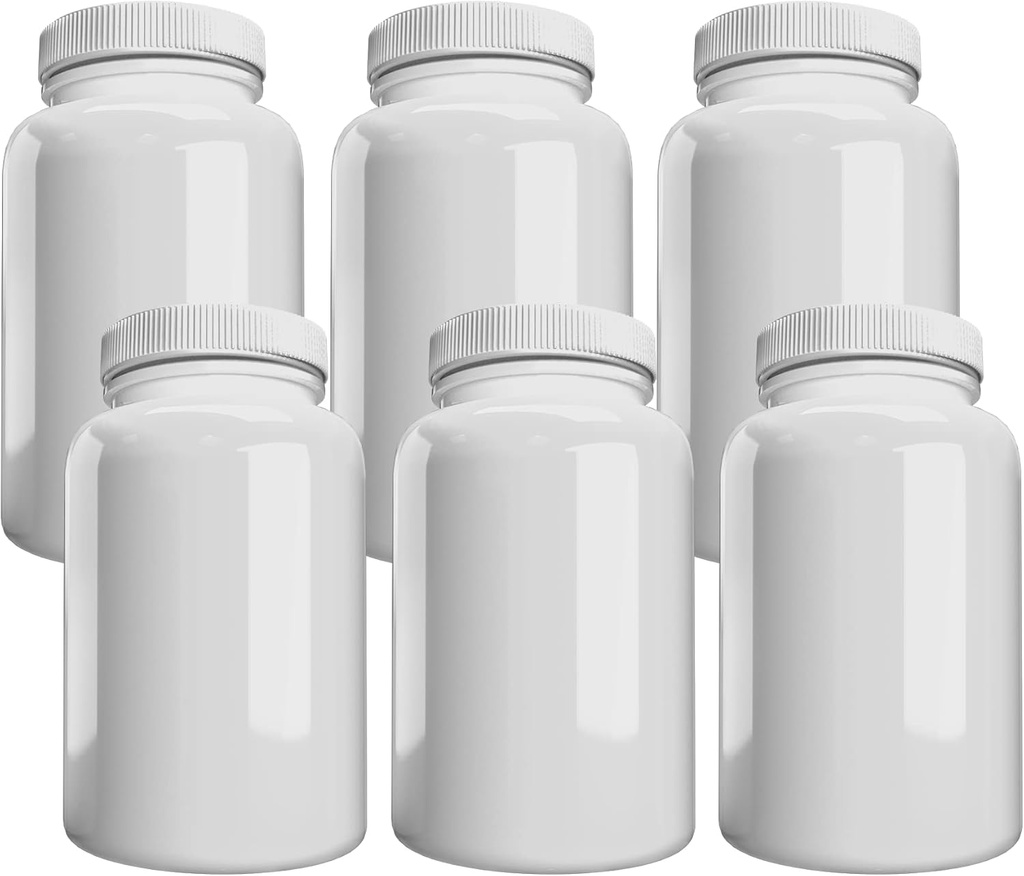 Company (6 Pack) Weiße Säule Flasche mit Deckel, Lagerung, Kunststoff Säule Container, 150cc Kapazität