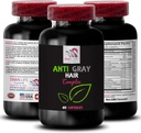 Graue Haarergänzung - ANTI GRAY HAIR COMPLEX - Anti graue Haarpillen, Frischer Ton, Farbverjüngung, Farbaufhellung, Haarschattenkontrolle, Anti graue Haarkapsel, Jugendlich aussehen 1 Flasche 60 Kapseln