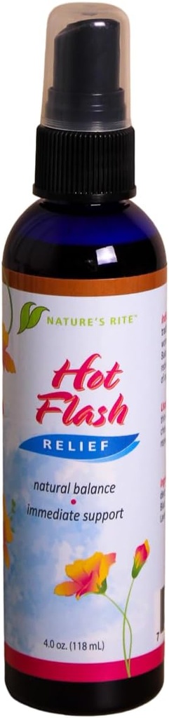 Nature’s Rite Hot Flash Relief Kühlspray, 4 Unzen – Natürlicher Kräuter-Fehler für Damen Komfort, Erfrischungsunterstützung für heiße Blitze – Made in USA