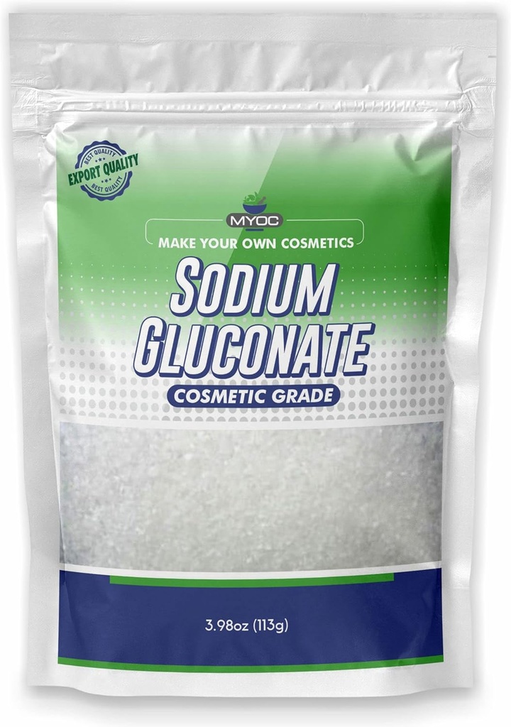Sodium Gluconate Powder – 113 Gm (3.98 Oz), Reines Sodium Gluconate für Haut, Sodium Gluconate Cosmetic Grad, Seifenherstellung, Sodium Gluconate für kosmetische, Sodium Gluconate Bulk