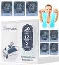 MyHalos 44 pcs- Witch Hazel Wipes & Perineal Ice Packs pour Postpartum, Hémorroïdes et C Section Ice Packs pour Postpartum -30 Alcool Sans Hazel pour Postpartum Soins et Hémorroïdes Cold Postpartum