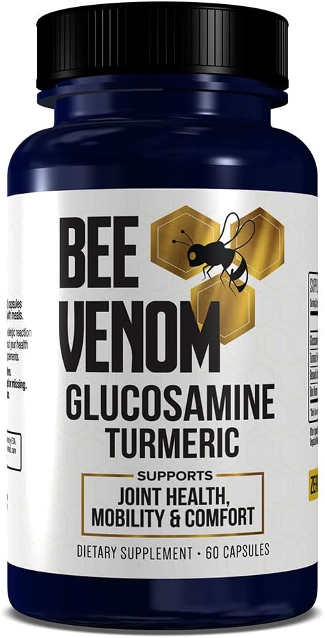 GenRestore: Bee Venom Nahrungsergänzung - Glucosamine Turmeric Blend, verbessert die gemeinsame Gesundheit, Mobilität und Komfort-Ergänzung - Extra Strength Pills - Natural Health Complex – 60 Kapseln (1)