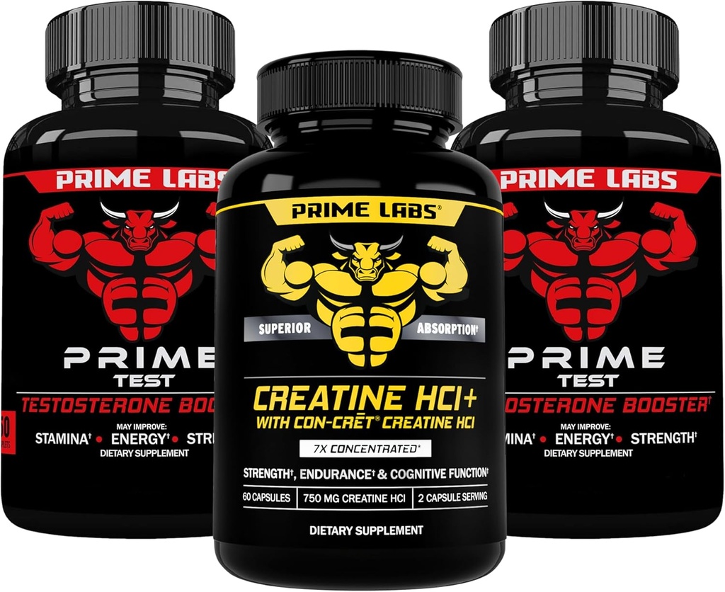 Premier test de laboratoire (2-paquet) + gélules de HCl créatine (60 Nombre)