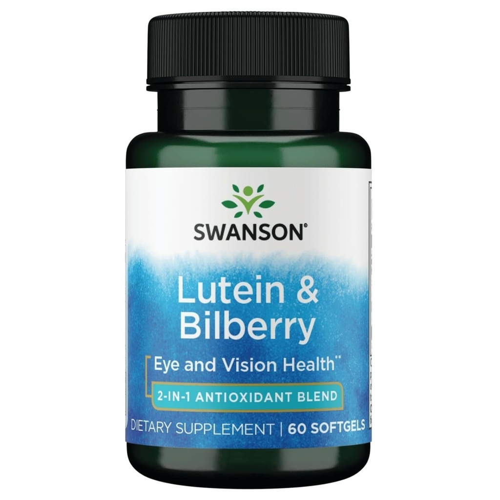 Swanson Lutein et Bilberry normalisés 60 gels