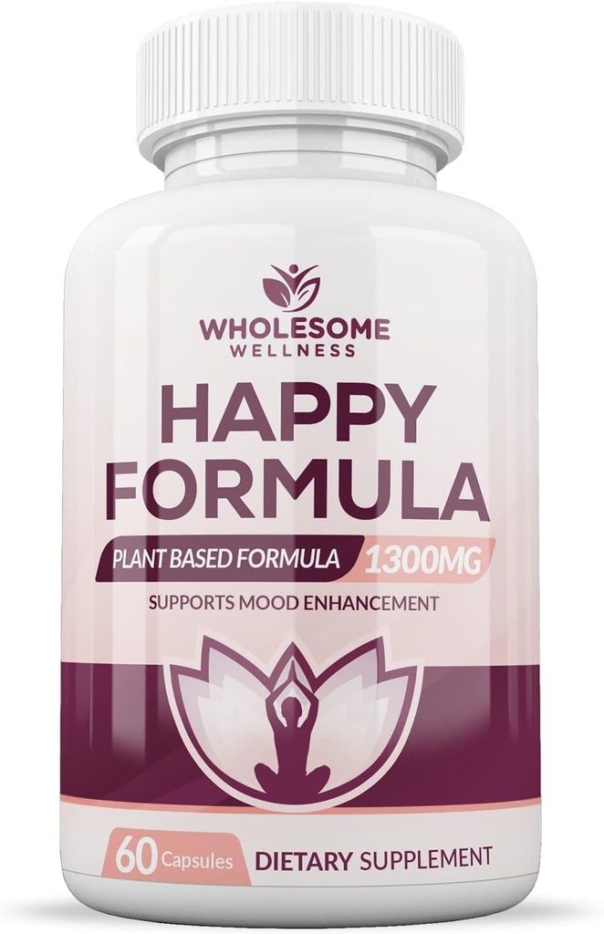 Ganzsome Wellness Happy Formula Natural Formula Relief Supplement für Damen &amp; Herren | 60 Kapseln