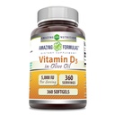Erstaunliche Formeln Vitamin D3 in Olivenöl 5000 IU Ergänzung | Softgels | Non-GMO | Gluten-Free | Made in USA (1 Pack | 360 Count)