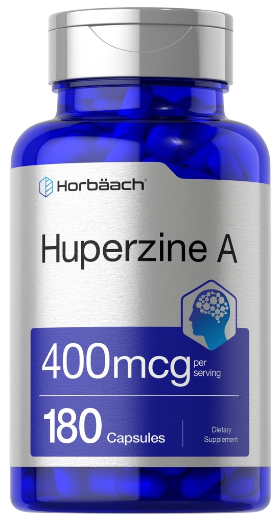 Horbäach Huperzine A 400mcg | 180 Kapseln | Non-GMO, Glutenfreie Ergänzung