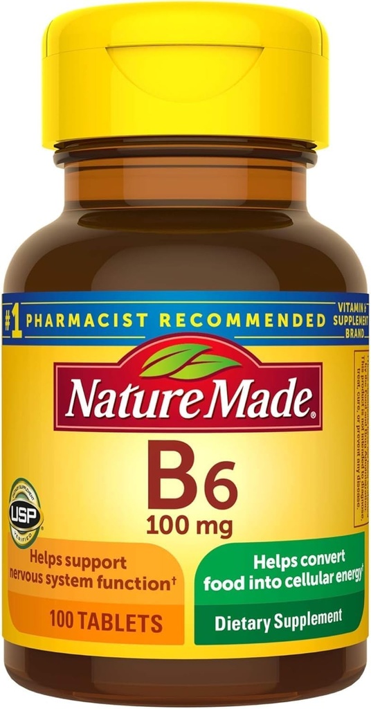 Nature Made Vitamin B-6 100 mg Tablets 100 ea (Pack of 4)