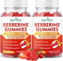 2 Packs Berberine Gummies,Sugar Free 2000mg High Potency Berberine HCI Supplement, Plus Ceylon Cinnamon, Milchdistel für Damen und Herren, Immunsystem & Stoffwechselunterstützung - 120 Gummis