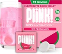 Plink! Fizzy Electrolyte Tablets für Erwachsene & Kinder – Wassermelone, 12ct – Tägliche Hydration mit Elektrolyten – Niedriger Zucker, Vegan, Keto Friendly, Non-GMO