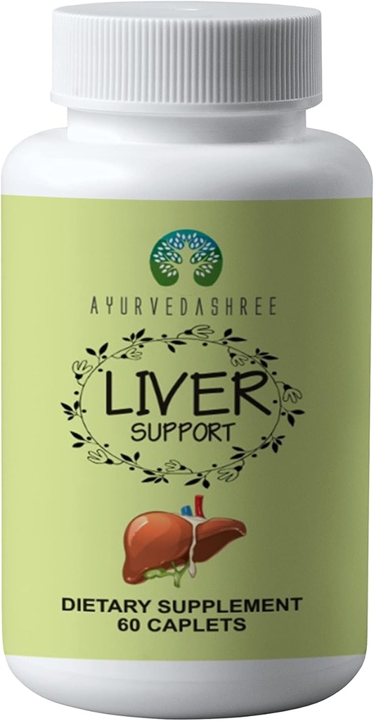Leber Unterstützung Kräuter Ayurvedic Supplement, Unterstützt gesunde Leber, Mischung von 13 mächtigen Kräutern, Vegan, Glutenfrei, 60 Caplets