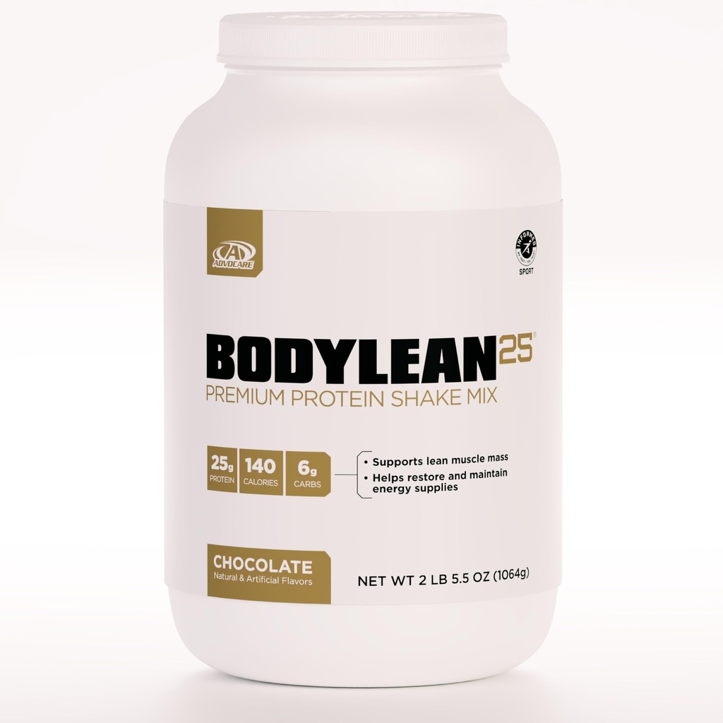 AdvoCare BodyLean25 - Protein Powder with Whey Protein Isolate - Supports Muscle Building & A Lean Body - Offers Energy Support* - Chocolate, 4.5 oz