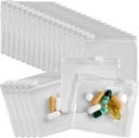 Reißverschluss Pillenbeutel - 24 Stk, Slide Lock Klare Plastik Mini Taschen, BPA-frei für Pillen Vitamine, Ergänzungen, Medikamente, Schmuck, Handwerk, kleine Objekte - Selbstversiegelung, Wiederverwendbar, Reisen-freundlich