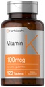 Supplément Horbäach Vitamine K : 100 mcg 120 comprimés Supplément végétarien, sans OGM et sans gluten