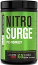 Supplément de pré-entraînement Jacked Factory NITROSURGE - Endless Energy, Instant Strength Gains, Clear Focus, Pompes Intenses - NO Booster & Powerful Preworkout Poudre d'énergie - 60 Servants, Cherry Limeade