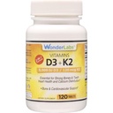 Wonder Laboratories Vitamin D 5.000 IU, Vitamin D3 + K2 Unterstützt ein gesundes Immunsystem, essentiell für starke Knochen, Herzgesundheit und Calciumverteilung, 120 Tabletten