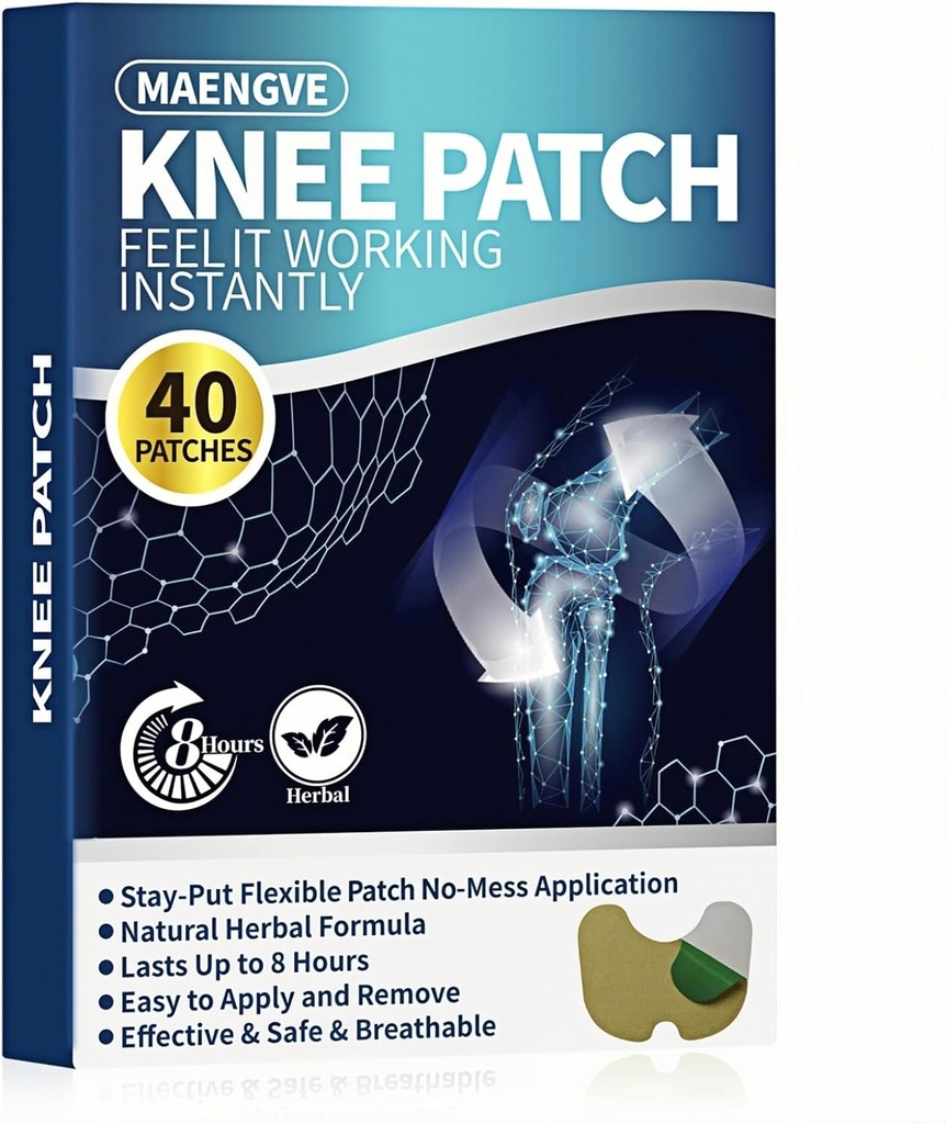 Knie-Pain Relief Patch 40 Count- für Knie, Hals, Schulter, Rücken und Knochen-on-Bone Hot Patch, 8 Stunden lang anhaltende Gelenkschmerzen Relief