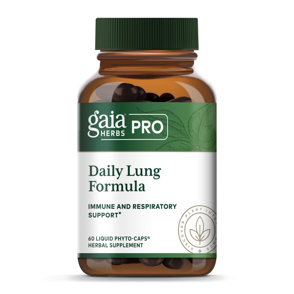 GAIA HERBS PRO Daily Lung Formula - Respiratory Health Support* - Immunergänzung mit Mullein Leaf, Marshmallow Root & More - Vegan, Glutenfrei, Sojafrei - 60 Liquid Phyto-Caps (60 Servietten)