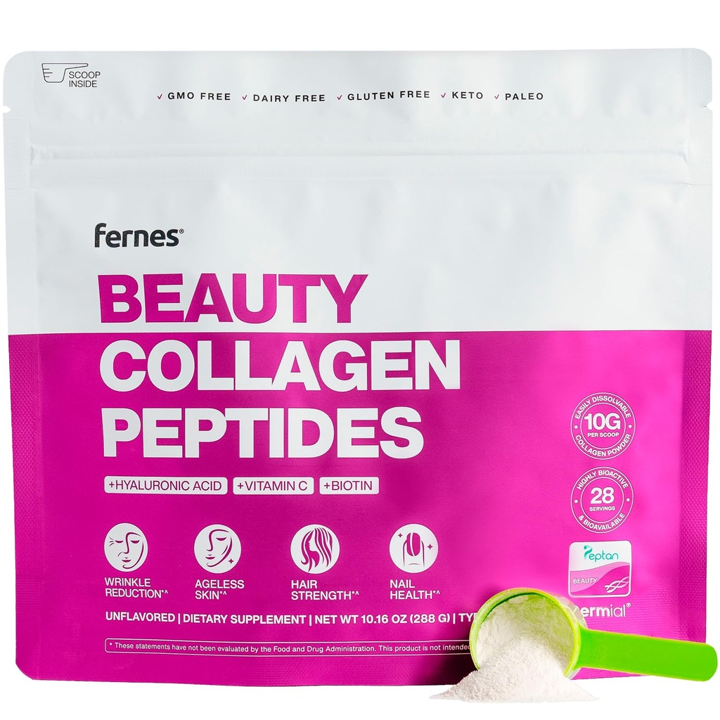 Advanced Collagen Peptides Powder für Damen - Hyaluronsäure, Biotin & Vitamin C, Hydrolysed Protein Hair, Haut, Nails & Joint Support - Gras Fed Typ I & III Keto, Paleo, Kosher 9.88 oz Unflavored