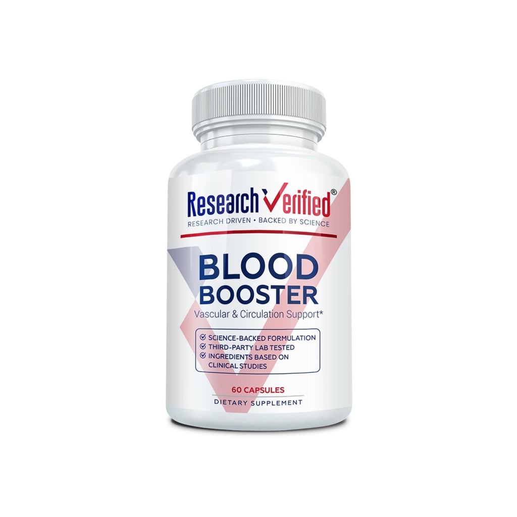 Forschung Verified Blood Booster - Blutunterstützung - Hawthorn, Magnesium, Celery Seed Powder, BioPerine - 60 Kapseln - 1 Monat Versorgung