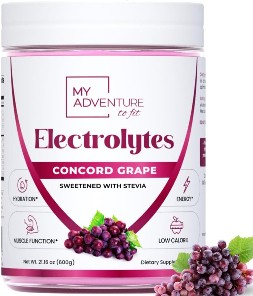 Zero Sugar - Concord Grape Electrolytes Powder - Refreshing Hydration Mix - Koffeinfreie Energie mit allen natürlichen Inhaltsstoffen - Vegan, Keto & Paleo - Sugar Free Electrolytes Drink Mix - 120 Portionen