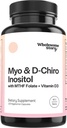 Myo-Inositol et D-Chiro Inositol Capsules avec MTHF, Folate, Vitamine D-Support pour la fonction ovarienne, l'équilibre hormonal et les niveaux d'homocystéine