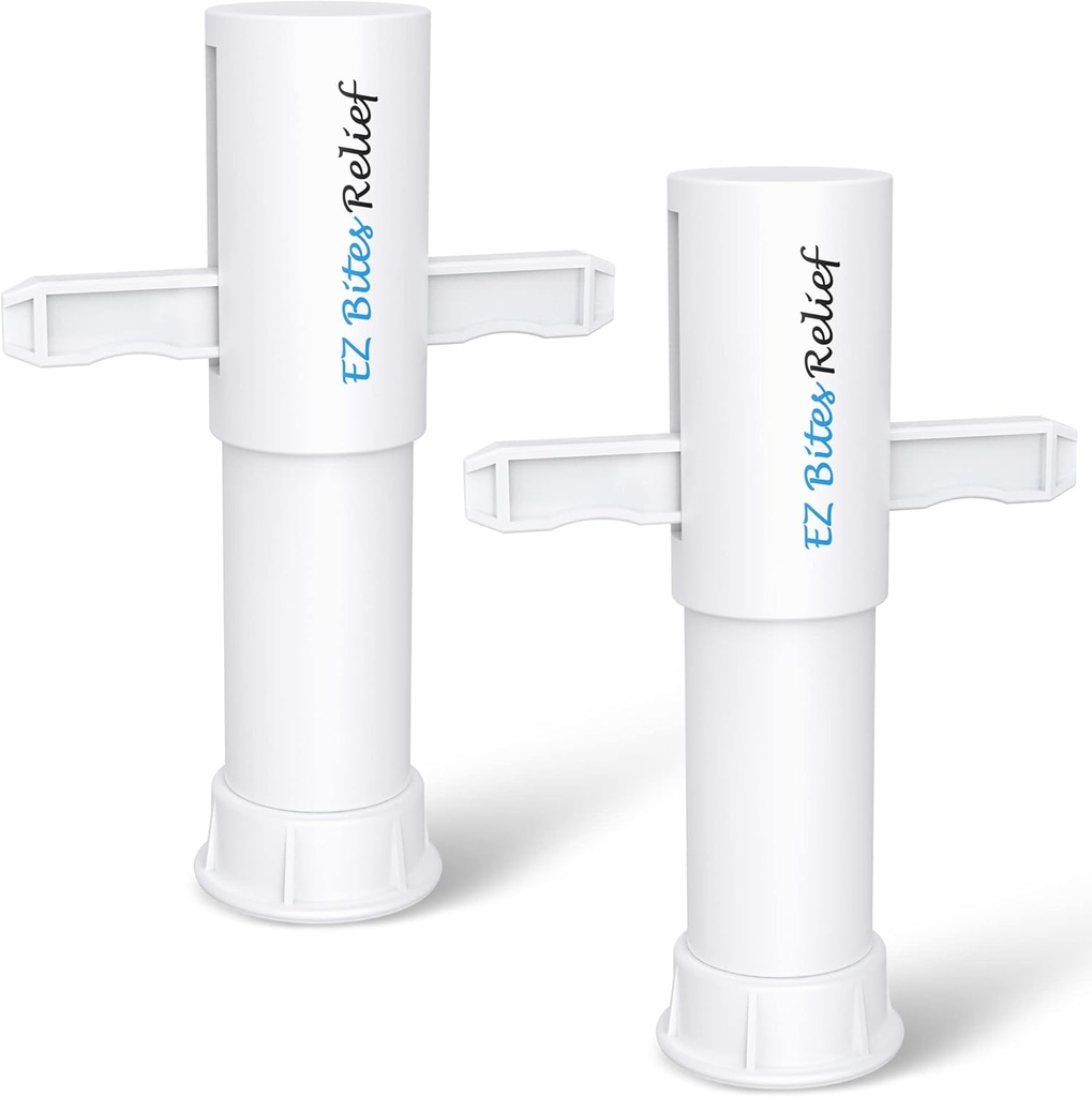 Memine EZ Bites Relief Suction Tool - 2 Pack Bienen Sting und Biss Itch Relief Sucker, Venom Extractor für Saliva/Venom Entfernung, Temporäres Relief von Itch und Schwellung, Kid-Friendly White