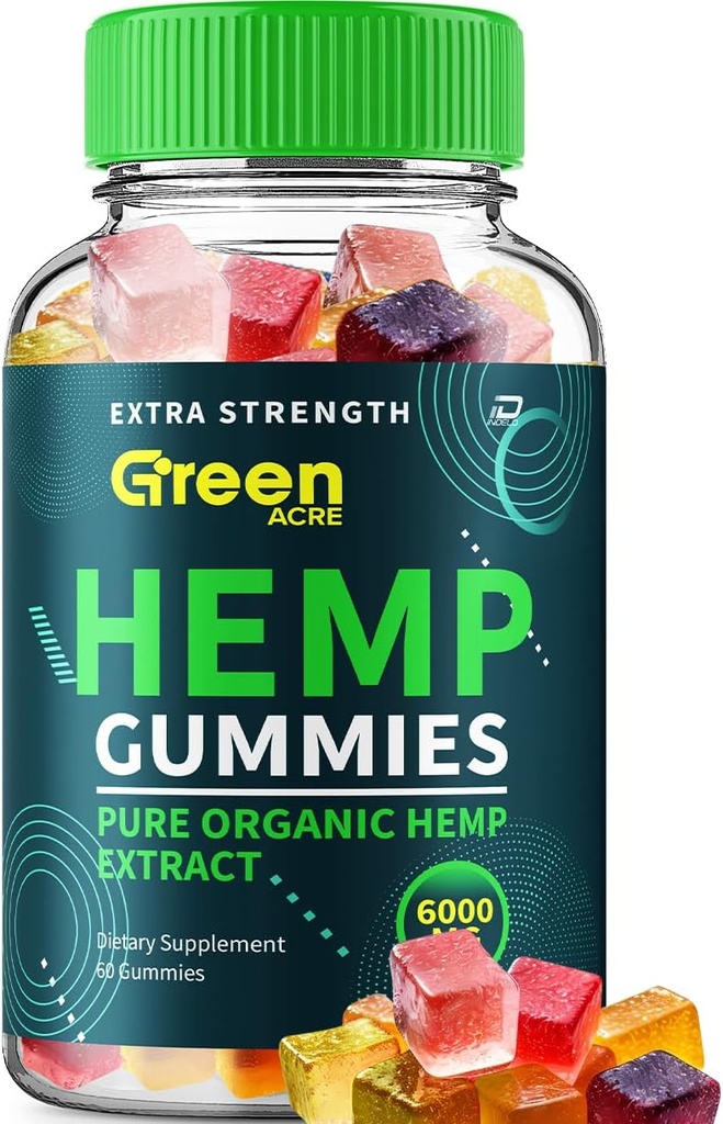 Grün Acre Hanf Gummis - mit Seed Extrakt Grün Acre Hanf Gummis Tinnitus Kräuterergänzung, Gesundheit und Wellness Unterstützung, Alle natürlichen Gummy (1 Pack - 60 Gummis)
