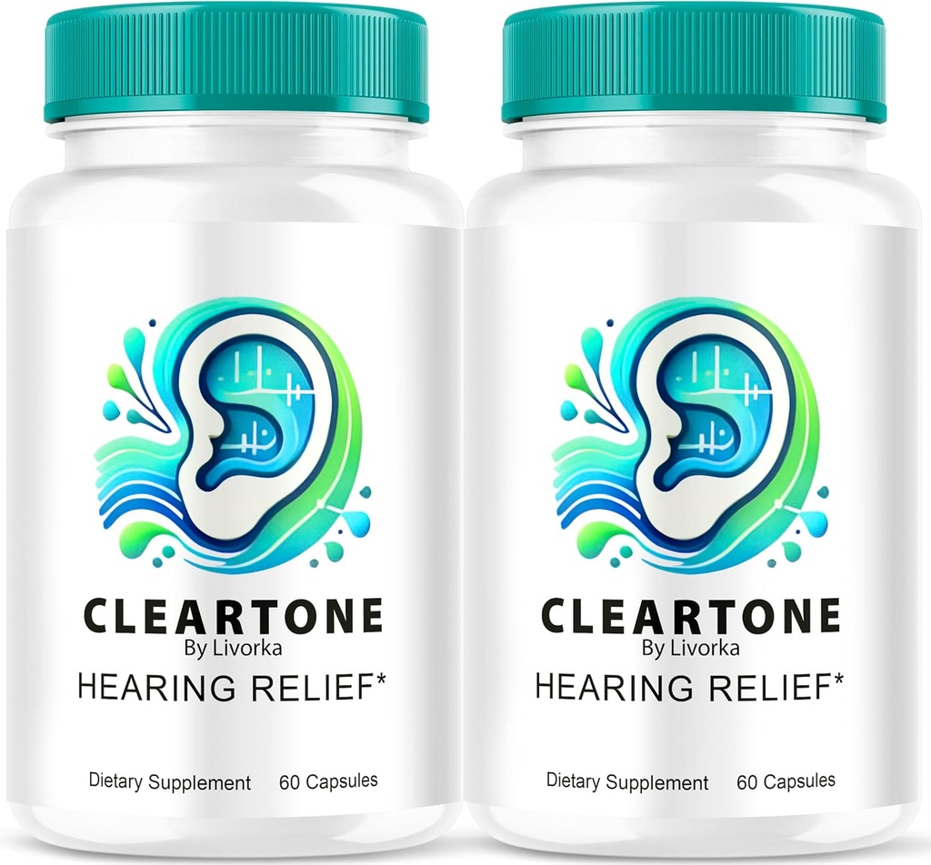 (2 Pack) Capsules Cleartone, Pills d'oreille Cleartone, Pills de tonalité Cleart pour l'ouïe, Capsules officielles Cleartone Formule avancée, Pills Cleartone Avis, Tonalité Clear pour la santé globale de l'oreille, 120, 2 mois