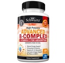 Vitamin B-Komplex mit Vitamin C für maximale Absorption - Methylcobalamin b12 & Folate Folic Acid Supplement - B1 B2 B3 B5 B6 B7 B9 für Immunenergie & Nervous System Support - Non-GMO, 120 Zähler