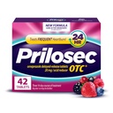 Prilosec OTC, Omeprazole Retardé la libération 20mg, Réducteur d'acide, traite les brûlures d'estomac fréquentes pour 24 heures de soulagement, toute la journée, toute la nuit*, Médecine des brûlures d'estomac, 20mg, Saveur de baies sauvages, 42 comprimés