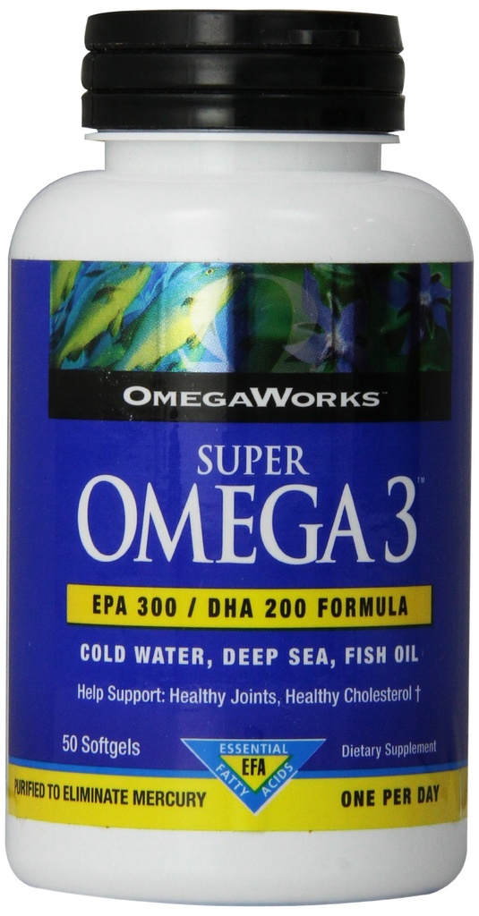 Omegaworks Super Omega 3 Softgels, bouteilles 50-Count (paquet de 2)