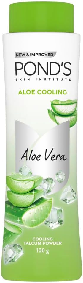 POND'S Aloe Cooling Powder, 100g, für Instant Cooling und Refreshing Relief im Sommer, mit 100% Aloe Extract, 3X Cooling Effect, Long-Lasting Fragrance