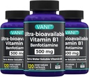 2 in 1 Verbesserte Formel: Vitamin B1 mit Benfotiamin 500mg, Fettlösliche Ergänzung von Vitamin B-1, 500 mg - 120 Kapseln (3)