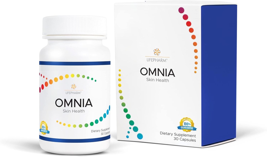 Omnia - Haut, Haar und Nägel-Ergänzung - Triple Acting Complex for Healthy and Glowing Skin - verfügt über eine natürliche Mischung aus Vitaminen, Mineralien, Kollagen und anderen Superfoods - 30 Kapseln