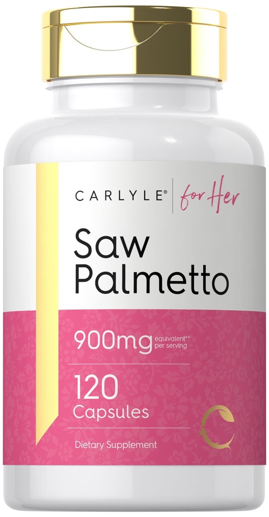 Carlyle Saw Palmetto für Damen 900mg | 120 Kapseln | Full Spectrum Extract Supplement | Non-GMO, Gluten Free Supplement | für Sie