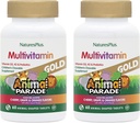 NaturesPlus Tier Parade Gold Kinder Multivitamin - Verschiedene Kirsche, Orange & Trauben Flavors - 60 Kautabletten, Paket von 2 - Vegetarisch, Glutenfrei - 60 Gesamt Servierungen