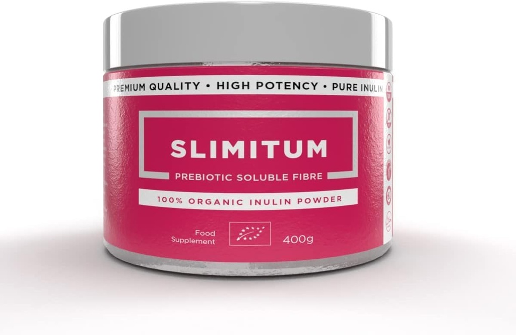 SLIMITUM Organic Inulin Powder (Agave) - 01 Pack Inulin Prebiotic Fiber for Colon and Gut Health, Premium Quality, Darmunterstützung - 400g