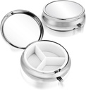 Sibba 3 Compartment Portable Medicine Pill Case, Reisen Multi-Functional Moisture Proof Pille Box für Geld und Tasche, niedliche Metall Medizin Pille Organizer Box für Vitamine, Fish Oil & Supplements
