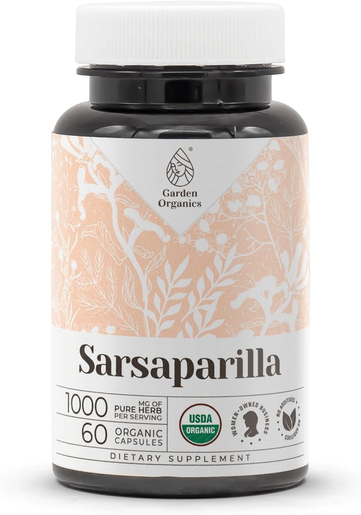 Sarsaparilla USDA Organic 60 Capsules (Hemidesmus indicus) Graines séchées (60 Capsules)