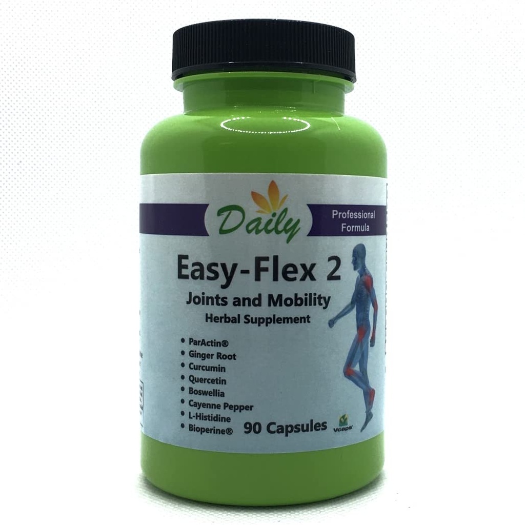 Daily Manufacturing Easy-Flex 2TM (Andrographis Paniculata, Boswellia Extract, L-Histidin, Curcumin (Turmer), Quercetin, Schwarzer Pfefferextrakt, Ginger Root Powder & Cayenne Pepper)
