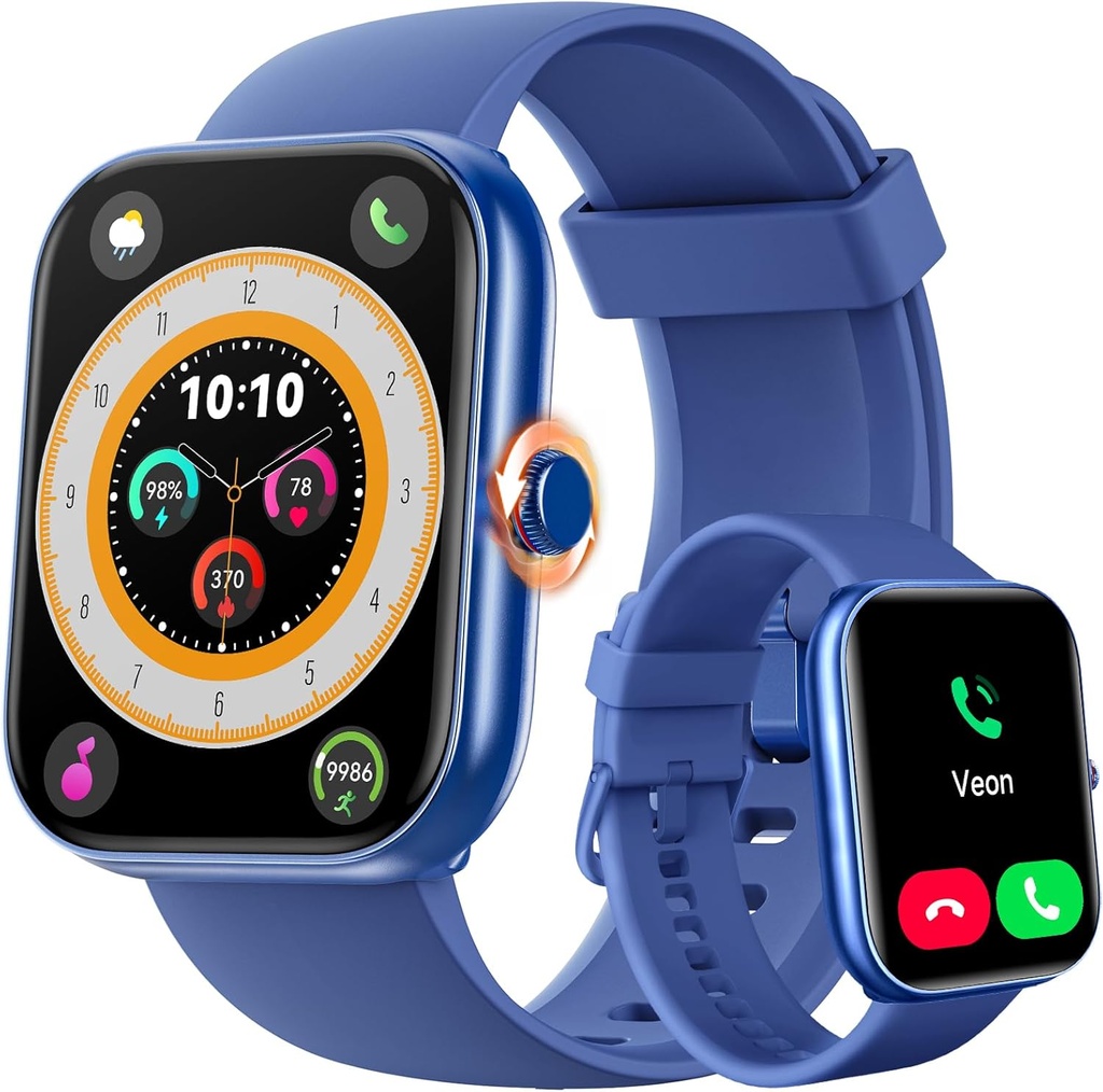 ENOMIR Smart Watch für Männer (Answer/Make Calls) Kompatibel mit iPhone/Android/Samsung, Alexa Built-in, [1.91" HD Screen] Wasserdichte Fitnessuhr mit Herzfrequenz/Schlaf/SpO2 Monitor(Blue)