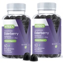 Viteey Sambucus Elderberry Gummies für Erwachsene – Elderberry Vitamin C und Zink Immunität Gummis - Vegan, Glutenfrei – 120 Count