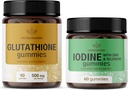 HERBAMAMA Glutathione und Iodine Kit - Bundle von 500 mg Reduzierte L-Glutathione & Kalium-Iodine-Gummi - Vegan, Non-GMO, Gelatin-Free - 2 Pack