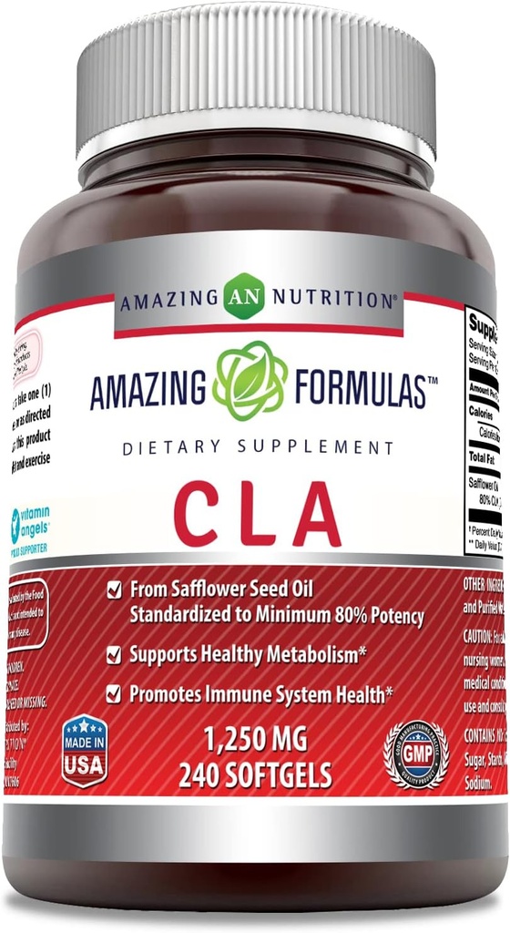 Amazing Formulas CLA | Conjugated Linoleic Acid Supplement | 1250 Mg | Softgels | Non-GMO | Gluten-Free | Made in USA (240 Count)