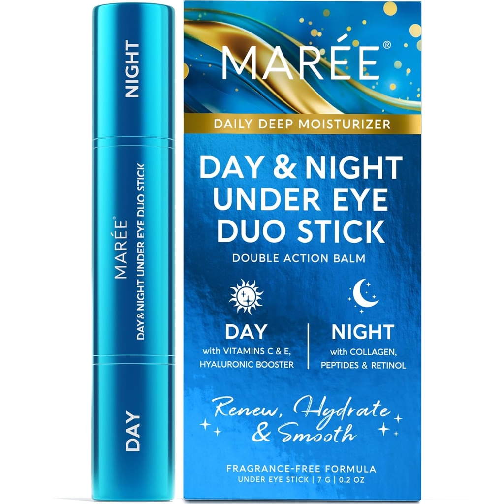 MAREE Under Eye Balm Stick - Unter Eye Brightener für dunkle Kreise Anti-Aging Gesicht Moisturizer - Hyaluronsäure Vitamin C Serum & Retinol Creme Hautpflege - Falten Stick Hydrating Retinol Balm