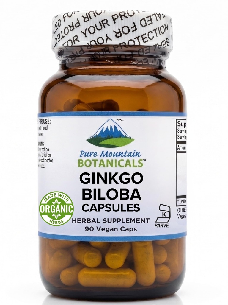 Ginkgo Biloba Capsules – Kosher Vegan Caps mit 400mg Ginkgo Biloba Leaf und Ginko Extract Supplement