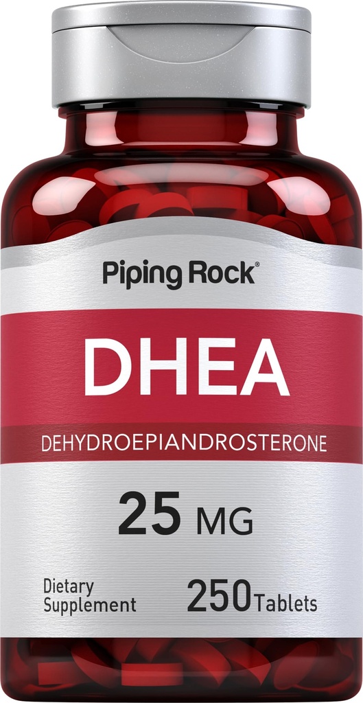 Piping Rock DHEA 25mg | 250 Tabletten | Dehydroepiandrosterone Ergänzung | Non-GMO, Glutenfrei